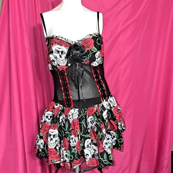 day of the dead formal dress VINTAGE COCKTAIL DRESS